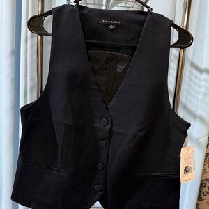 Zac & Rachel Black Buttoned Vest Top